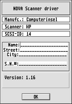 Bild: Info-Dialog vom HP Scanner Driver