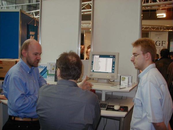 Bild: Holger Schreiner, Stefan Glaser und Frank Naumann am woller-Stand.