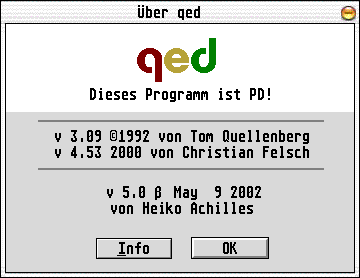 Der Infodialog von QED 5.xx